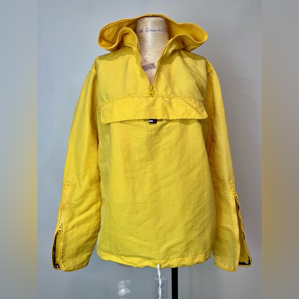 VTG 1990s Tommy Hilfiger Half-Zip Yellow Pullover Jacket